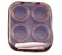 MEAKTSMI Boîte de rangement pratique pour lentilles de contact multi-usage avec pinces et bâton d'aspiration - Parfait pour la maison, le bureau, les voyages, marron
