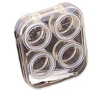 MEAKTSMI Boîte de rangement pratique pour lentilles de contact multi-usage avec pinces et bâton d'aspiration - Parfait pour la maison, le bureau, les voyages, Jaune