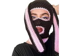 MEAKTSMI Cagoule d'Halloween - Bonnet tricoté coloré - Motif lapin - Pour fête, vacances, hiver - Bonnet chaud - Pour adolescent, e