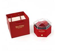 MEAKTSMI Élégant rangement de bijoux floraux hexagonaux avec fleurs immortelles portable pour des surprises romantiques et des cadeaux spéciaux