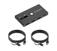 MEAKTSMI Le commutateur KVM USB C et USB3.0 permet de changer rapidement l'appareil entre deux ordinateurs et prend en charge les imprimantes et plus encore