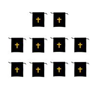 MEAKTSMI Lot de 10 sacs en velours doux avec cordon de serrage, en velours noir, parfaits pour ranger des objets religieux ou des sacs cadeaux à bijoux