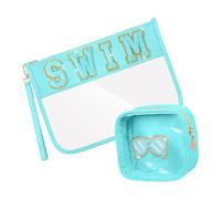 MEAKTSMI Lot de 2 trousses de rangement de maquillage polyvalentes et adaptées aux voyages dans des designs élégants avec sangle de bracelet pratique