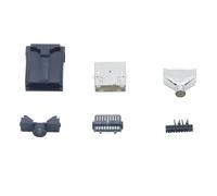 MEAKTSMI Lot de 6 fils de soudure mâle type 19 broches 8 K connecteur de carte de voiture Connecteur de fil à souder pour instrument médical de jeu