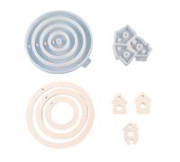 MEAKTSMI Moules de bricolage en silicone Six cercles de connexion Moules de décoration à suspendre Ciments Moule en plâtre Moules en résine pour salon
