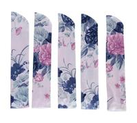 MEAKTSMI Paquet de 5 Compartiments Pliants en Soie Sac de Rangement pour Éventails à Main Chinois Vintage Sac à Fleurs Sac de Protection Éventails à Main Housse de Protection