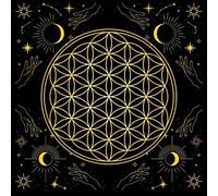 MEAKTSMI Tarot Nappe Runes Divination Nappe Astrologie Oracle Tapis de jeu de société Forme carrée Autel pendulaire Nappe