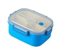 Meal Prep Boîte à déjeuner avec couvercle à double verrouillage sécurisé et compartiments amovibles et design léger Bleu 1 500 ml
