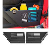 MEALAM Lot de 2 boîtes de rangement en métal compatibles avec Jeep Wrangler JK JKU 2/4 portes de 2007 à 2018, poches de rangement latérales de rechange pour jeep (noir)