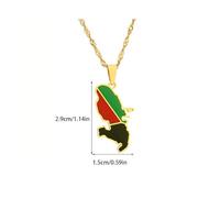 Mealoodiousmusea Bijou ethnique patriotique avec pendentif carte du pays du Paraguay pour un look tendance en acier inoxydable élégant et unique, as description, Plastique, comme description