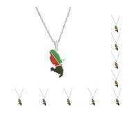 Mealoodiousmusea Bijou ethnique patriotique avec pendentif carte du pays du Paraguay pour un look tendance en acier inoxydable élégant et unique, as description, Plastique, comme description