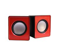 Mealoodiousmusea Enceintes pour ordinateur portable, ordinateur portable, ordinateur portable, salon, mini USB - Stéréo filaire - Rouge