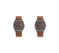 Mealoodiousmusea Lot de 2 montres de sport lumineuses pour homme - Style 3 - Calendrier - Décoration de poignet - Ceinture tissée - Cadeau d'anniversaire