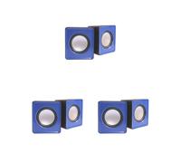 Mealoodiousmusea Lot de 3 haut-parleurs pour ordinateur portable - Caisson de basses - Haut-parleurs universels - Mini USB - Son filaire - Pour ordinateur portable - Accessoires de salon - Bleu