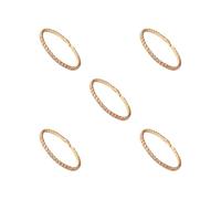 Mealoodiousmusea Lot de 5 bracelets rivières en oxyde de zirconium pour homme et femme - Chaîne en cuivre glacé - Bracelet de mariage exquis fait à la main KC or champagne 17