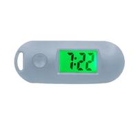 Mealoodiousmusea Montre numérique électronique Fonction lumineuse Portable et Pratique Cadeaux ABS Digital Electronic Pocket Watch Trou de suspension Vert, gris, as description