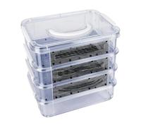 Mealworm Breeding Container | 4-Layer Clear Mesh Feeding Bin,Mealworm Farm Container with Handle | for Reptile Spider Bird Chicken Lizard Bearded Dragon Frog