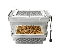 Mealworm Breeding Container - Silkworms Poop Filtering Case with Tweezer and Brush, Odor-Proof Mealworm Nesting Box with Durable Ventilated Design, and Pet Feeding Accessory