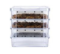 Mealworm Breeding Kit | 4-Layer Clear Mesh Breeding Habitat Kit,Mealworm Container with Handle | for Sugar Glider Reptile Spider Bird Chicken Lizard Bearded Dragon