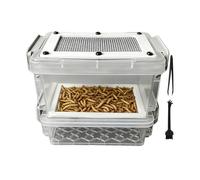 Mealworm Container - Breeding Box with Waste Filtering System Odor Proof Design | Rearing Habitat Case | Silkworm Breeding Case | Sugar Glider Chicken Lizard Frog Tortoise Feeding Care Tool