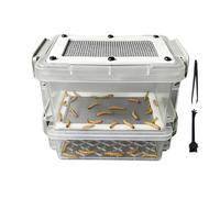 Mealworm Rearing Kit, Silkworm Waste Filtering Container, Portable Odor Resistant Box with Cleaning Tools, Multi Purpose Breeding Box for Small Pets, Nesting Container with Compact Design