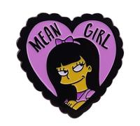Mean Girls Girl Badge à épingle en forme de cœur barbelé Motif cœur de dessin animé Rumeurs Gossip Comédie Film Broadway Théâtre musical 3 cm, 1.2 Inches, Émail, émail