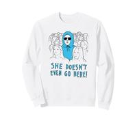 Mean Girls She Doesn't Even Go Here Drawing Y2K Teen Movie Sweatshirt