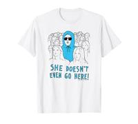 Mean Girls She Doesn't Even Go Here Drawing Y2K Teen Movie T-Shirt