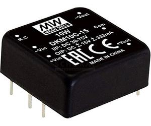 Mean Well Module convertisseur DC DKM10E-15 333 mA 10 W - Nombre de sorties : 2