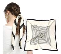 MEANBEAUTY Femme Bandana Écharpe Square Carré 70 x 70 cm Satin de Soie Multifonction Floral Impression Foulard -Floral-2