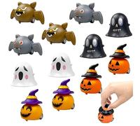 Meanju Mouvement de Lapin 12 Pièces Halloween Enfant Pull Back Voiture,Halloween Tirez Les Voitures,Mini-Citrouille Toy Press pour Enfants,Halloween Clockwork Jouets