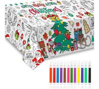 Meanju Nappe à Colorier Noël 183 x 76 cm, Grand Poster à Colorier Noël, Nappe de Noël en Papier, Nappe à Colorier pour Enfants, Idée Cadeau Noël, Peignez-Moi Coloré