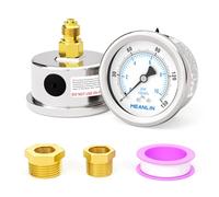 MEANLIN MEASURE 0~10BAR/0~150PSI Manomètre sec en acier inoxydable 1/8"BSP 2" FACE DIAL étanche pour pompe de puits,montage arrière, avec douille hexagonale 1/4"BSP et 3/8" BSP