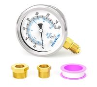 MEANLIN MEASURE 0~10BAR/150PSI sec en acier inoxydable 1/4"BSP 2" FACE DIAL étanche pour pompe de puits,pneu,testeur de pression d'eau,montage inférieur,avec douille hexagonale 1/2"BSP et 3/8" BSP