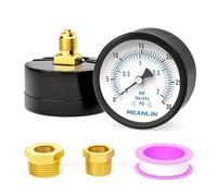 MEANLIN MEASURE 0~2BAR/0~30PSI Manomètre pour pompe de puits 2"DIAL FACE 1/4" BSP, avec 1/4"x 1/2" BSP et 1/4"x 3/8" BSP Hex Bushing, Pool Sand Filter Water Oil Air Pressure Test Center Back Mount