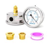 MEANLIN MEASURE -1~0BAR Manomètre sec en acier inoxydable 1/4"BSP 2"FACE DIAL étanche pour pompe de puits,pneu et testeur de pression d'eau,montage arrière,avec douille hexagonale 1/2" et 3/8" BSP