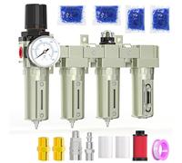 MEANLIN MEASURE 1/2" BSP Système de séchage de l'air en 4 étapes,filtre à particules,sécheur dessiccatif et régulateur d'air,vidange manuelle,pour découpeuse plasma et pulvérisation de peinture.