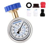 MEASUREMAN Kit de 6 manomètres de pression d'eau de 6,3 cm, laiton sans plomb, cadran de 6,3 cm, 0-200 psi, rempli de glycérine, filetage de tuyau de 1,9 cm, plus 5 adaptateurs
