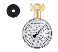 Measureman Manomètre de test de pression d'eau de 6,3 cm, filetage femelle de 1,9 cm, 0-200 psi/kPa