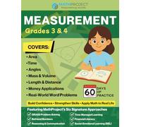 Measurement for Grades 3 to 4 OR Ages 8-10: Build measurement skills with daily practice in length, mass, volume, area, time, angles, and GRASS word ... and real-world math for Grades 3-4.