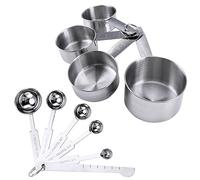 Measuring Cups10 pièces Ensembles de cuillères doseuses Cuillères et Tasses | Ustensiles de Pâtisserie Gradués : Dosage Précis des Ingrédients Liquides et Secs, Empilables et Faciles à Nettoyer