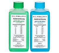 Measury pH Calibration Solution, Etalonnage du pH 6.86 et 9.18, Solution Tampon pH 250ml chacun, Solution d'étalonnage Vert/Bleu, Ensemble de Liquides d'étalonnage