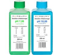 Measury Solution d'étalonnage pH 7.00 et 10.00 - fabriquée en Allemagne, solution tampon pH 250 ml chacune, solution d'étalonnage vert/bleu, ensemble de liquide d'étalonnage