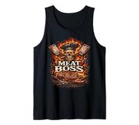 Meat Boss Barbecue Motif tête de Mort Débardeur