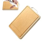 Meat Cutting Board - Double-Sided Cutting Board for Kitchen | Household Restaurant Cutting Board | Stainless Steel Food Chopping Board | Household Wood Chopping Board with Handle