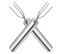 Meat Fork - 2-Pieces Stainless Steel Kitchen Utensils | 15x1.52cm Fruit Carving Fork | For Home Apartment Garden BBQ Grill Party Camping Picnic Hot Pot Buffet