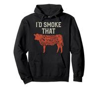 Meat Lover I'd Smoke That Beef Cuts Illustration Sweat à Capuche