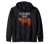 Meat Lover I'd Smoke That Beef Cuts Illustration Sweat à Capuche