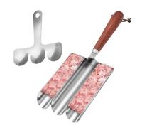 Meatball Maker - 9.25 Inches, Stainless Steel Wood Handle, Non-Stick Mold | Easy Portion Shaping, Durable Reusable Design | Food Mold for Meat, Hamburgers and Dumplings at Home, Parties, BBQs and Outdo