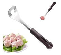 Meatball Maker Spoon Stainless Steel with Wooden Heat Resistant Handle | Non-stick Manual Meatball Shaper, Kitchen Tool Multipurpose for Ice Cream, Fruit, Chocolate, Chicken, Pork, Fish Ball Making